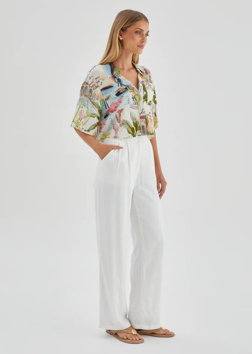 Cueva Cropped Shirt - Capri - Image 6