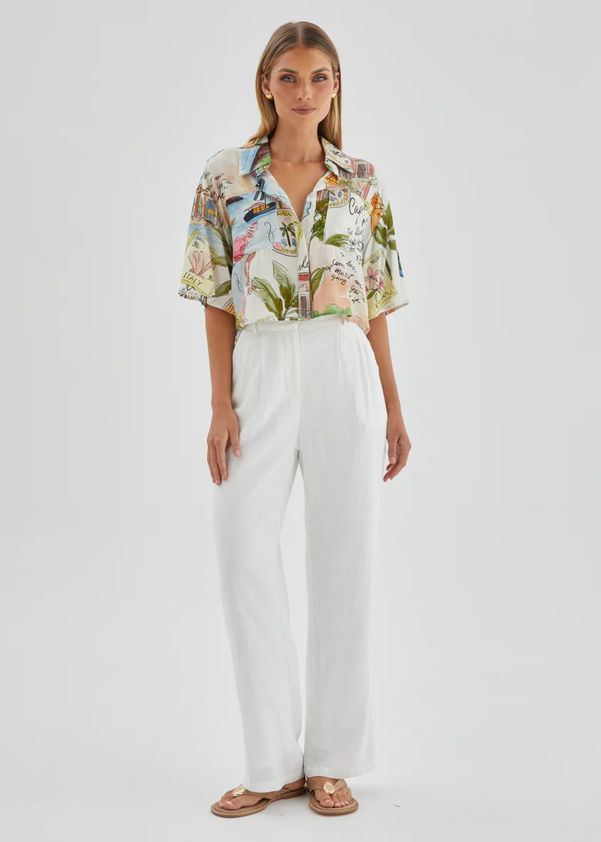 Cueva Cropped Shirt - Capri - Image 7