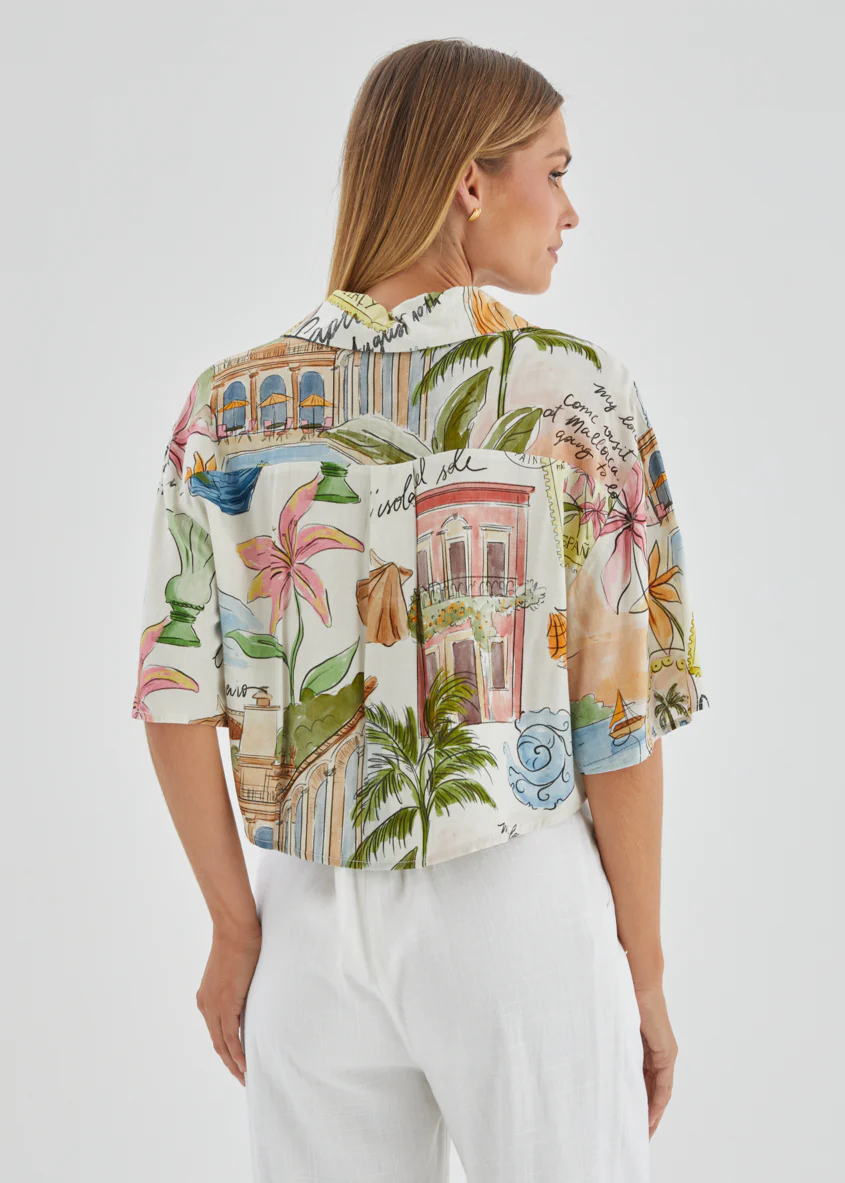 Cueva Cropped Shirt - Capri - Image 8