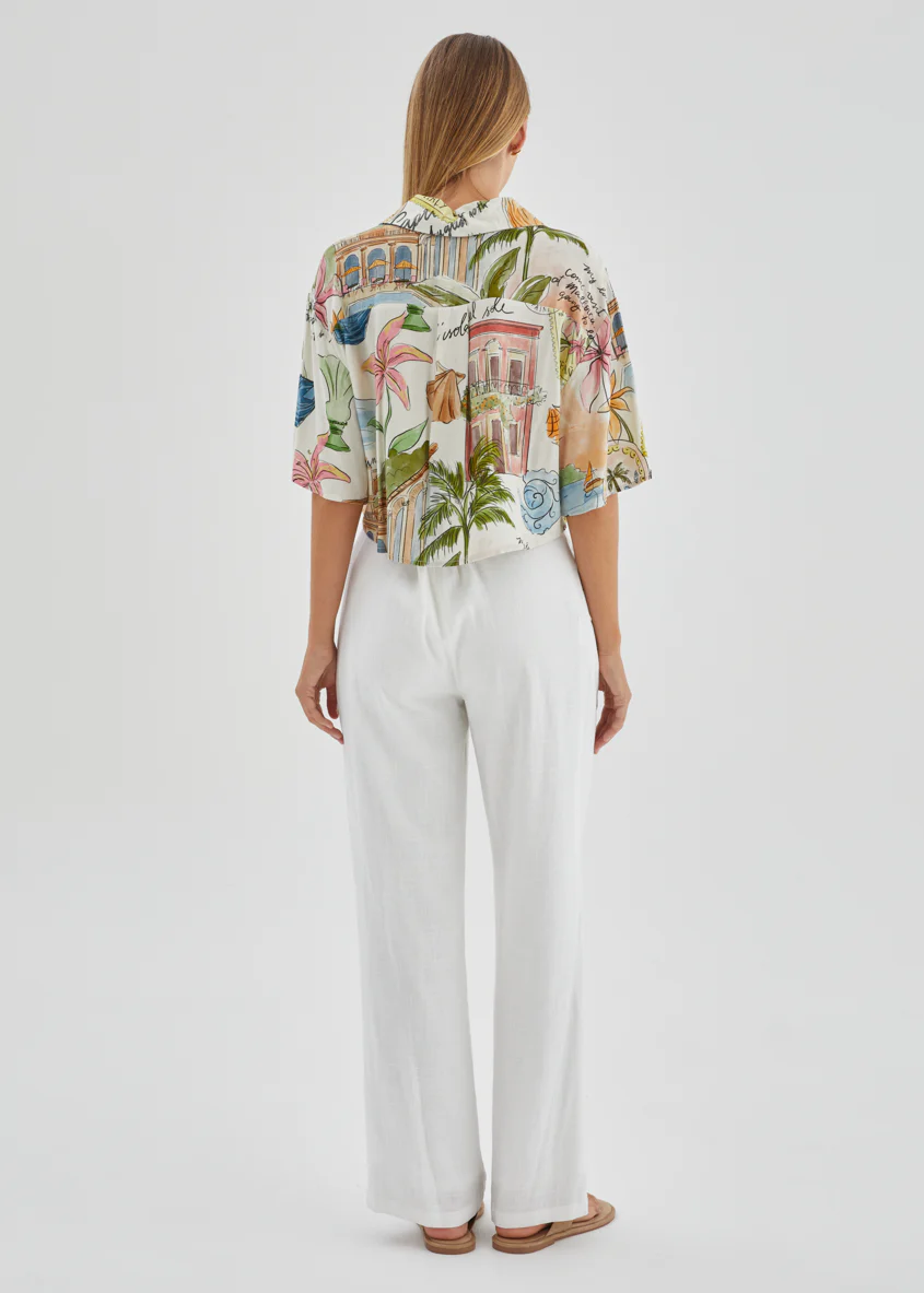 Cueva Cropped Shirt - Capri - Image 9