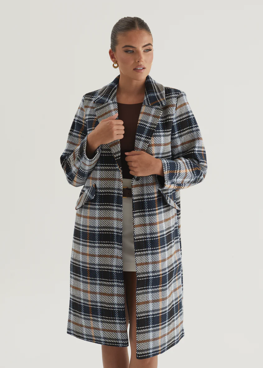 Cyan Coat - Navy Check - Image 10