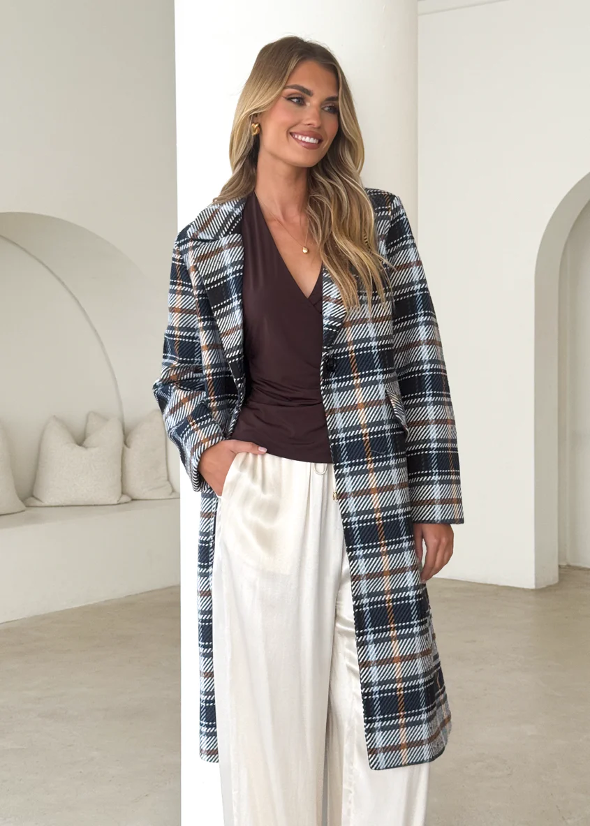Cyan Coat - Navy Check - Image 5