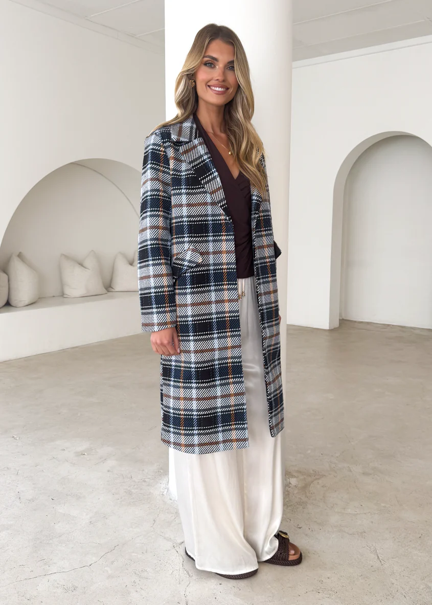 Cyan Coat - Navy Check - Image 6