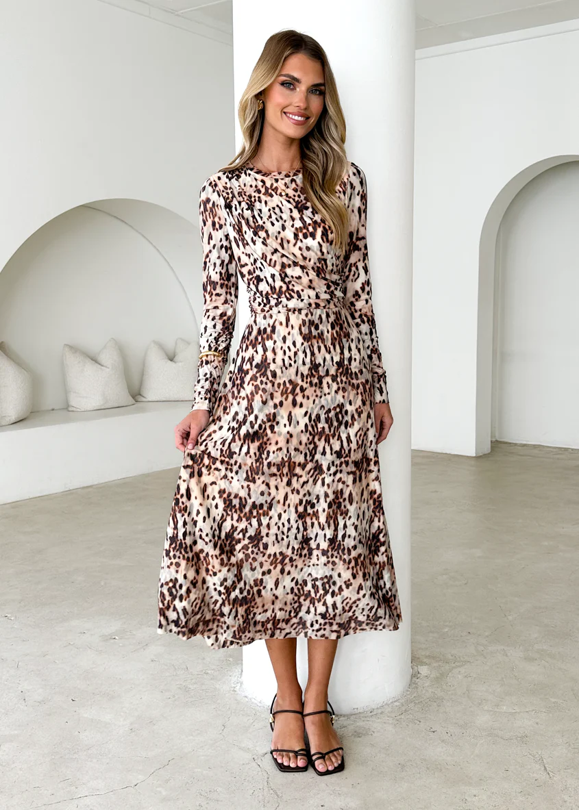 Cyrus Midi Dress - Cheetah - Image 3