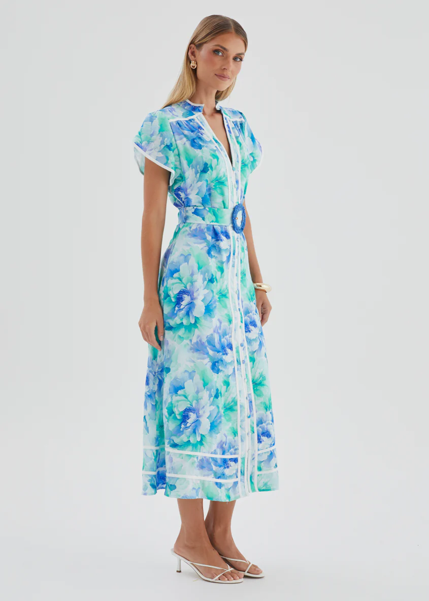 Dafina Maxi Dress - Aqua Floral - Image 5