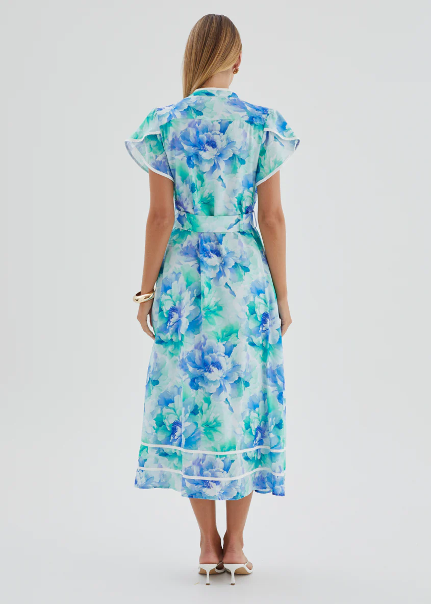 Dafina Maxi Dress - Aqua Floral - Image 6