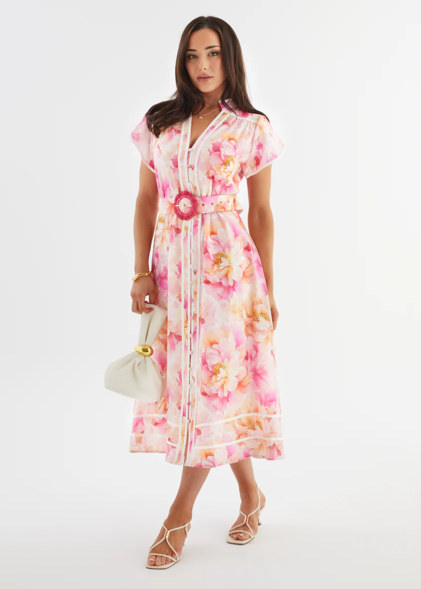 Dafina Maxi Dress - Magenta Floral - Image 2