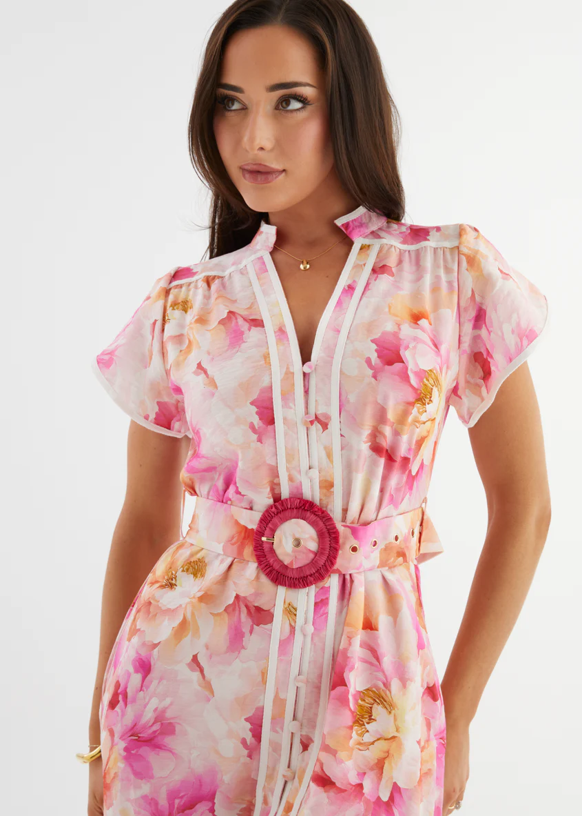Dafina Maxi Dress - Magenta Floral - Image 3