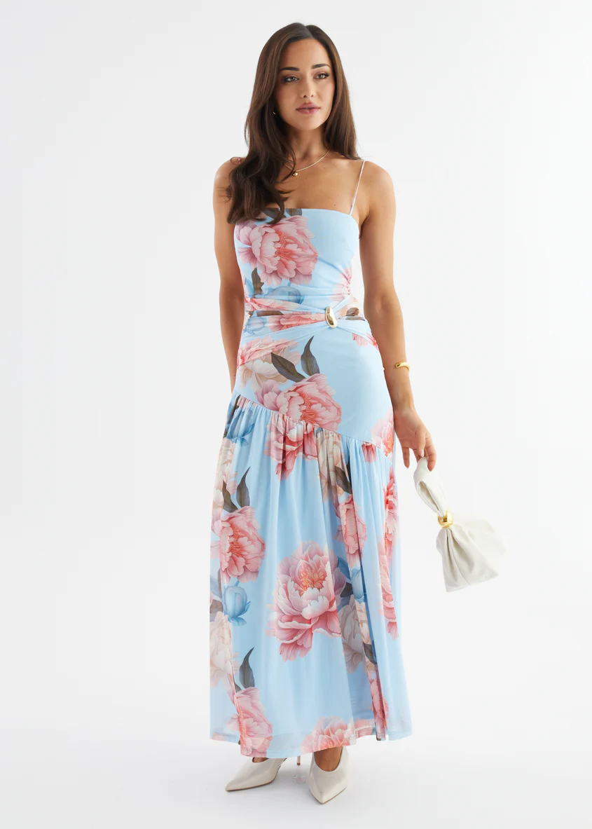 Darlia Maxi Dress - Blue Flowers - Image 2