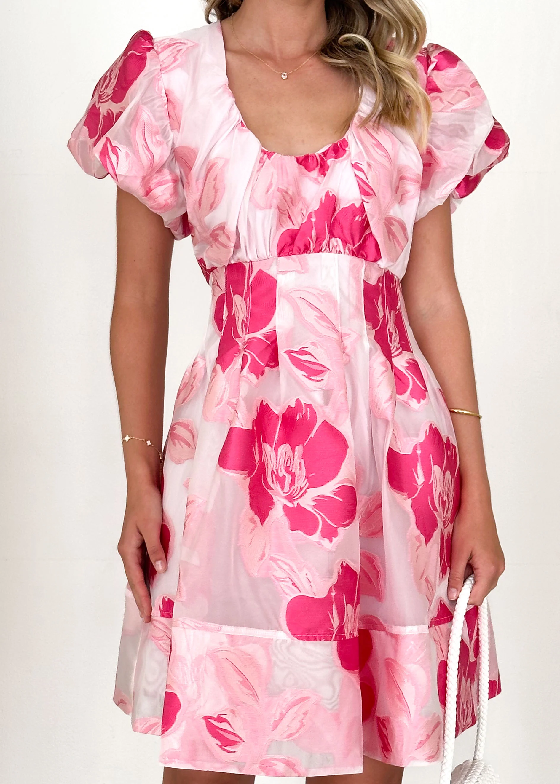 Dayna Dress - Magenta Jacquard - Image 7