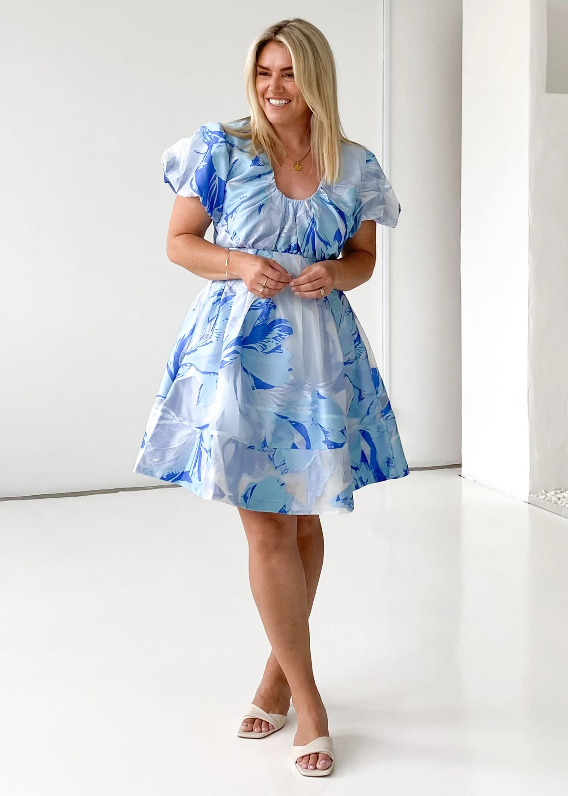 Dayna Dress - Sky Jacquard - Image 3