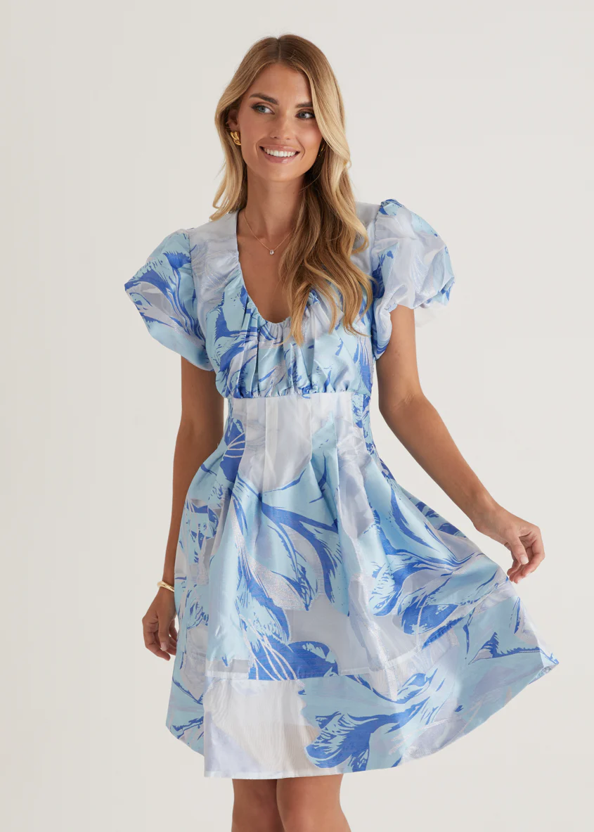 Dayna Dress - Sky Jacquard - Image 9