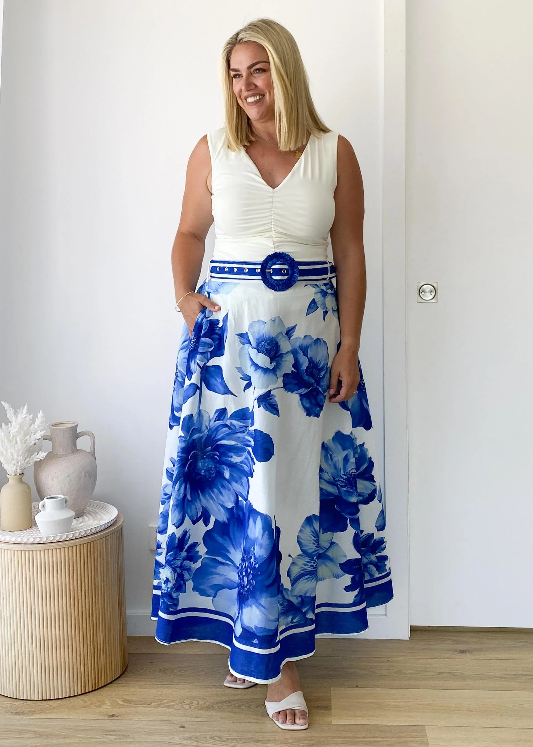 Dejana Maxi Skirt - Cobalt Dahlia - Image 4