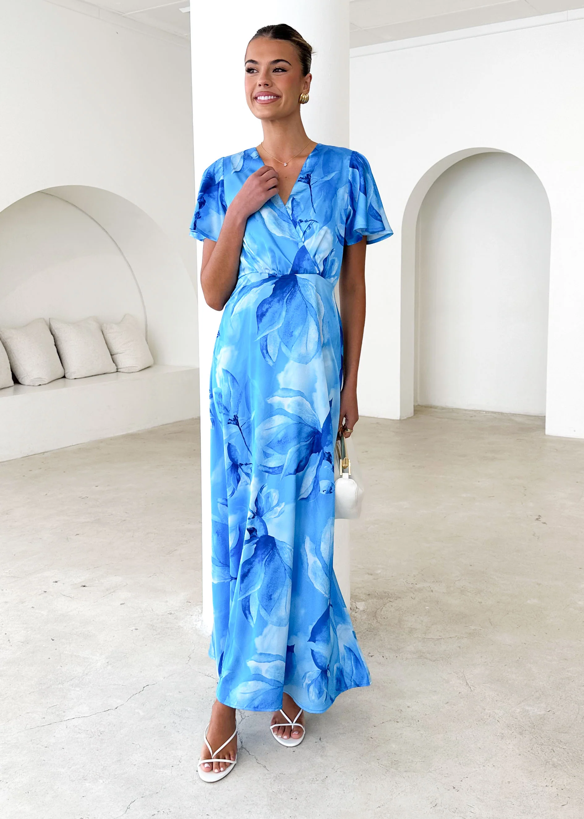 Delphine Maxi Dress - Blue Flowers - Image 3