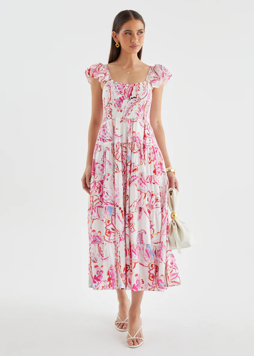 Deluca Midi Dress - Botanical Pink - Image 3