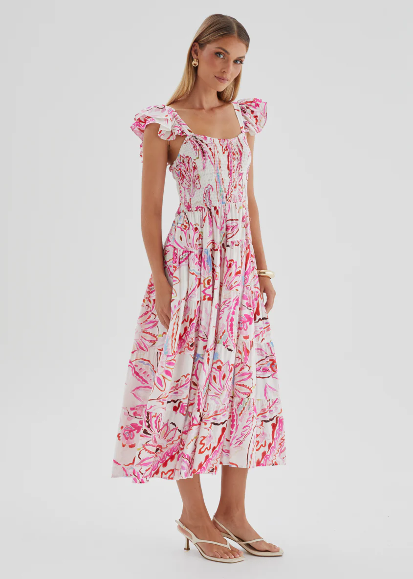 Deluca Midi Dress - Botanical Pink - Image 8
