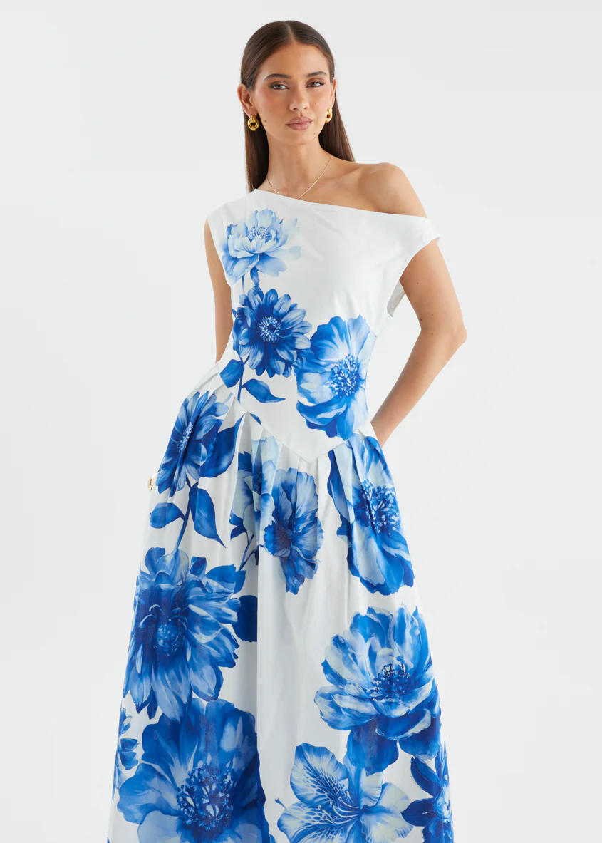 Deon Drop Shoulder Maxi Dress - Cobalt Dahlia - Image 6