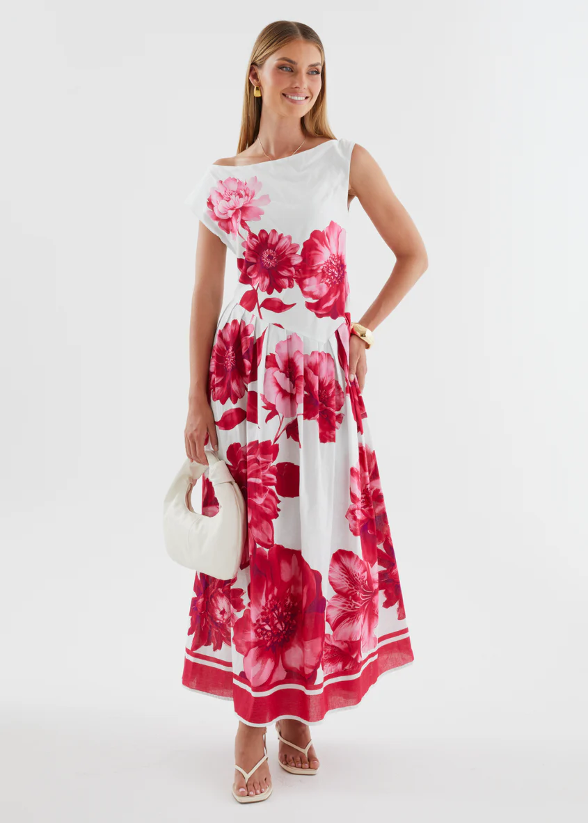 Deon Drop Shoulder Maxi Dress - Ruby Dahlia