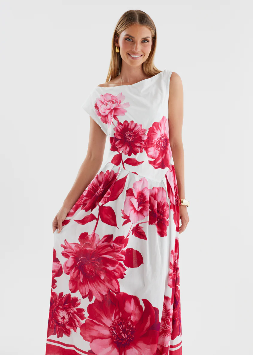 Deon Drop Shoulder Maxi Dress - Ruby Dahlia - Image 4