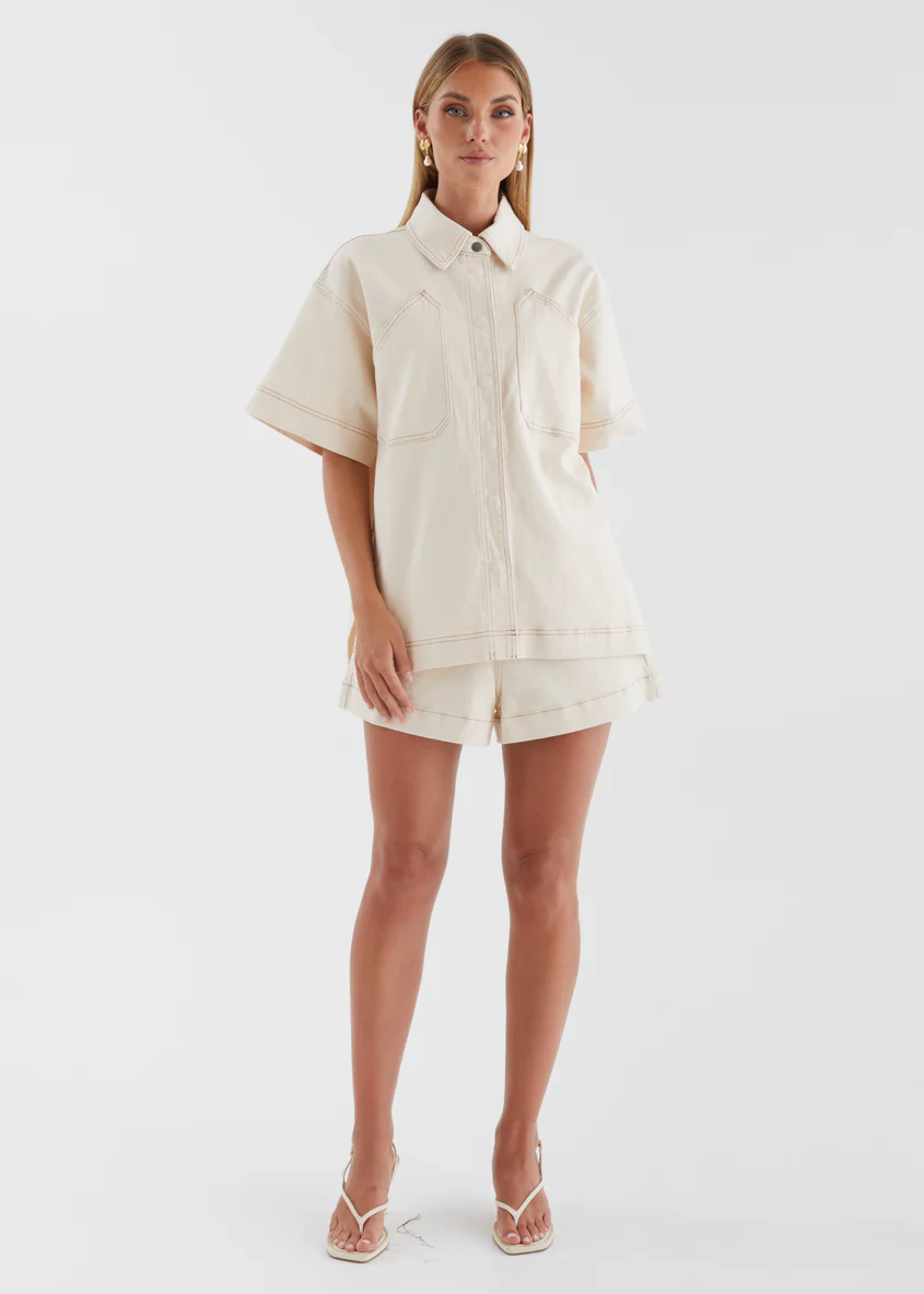 Devorah Denim Shirt - Ecru - Image 4