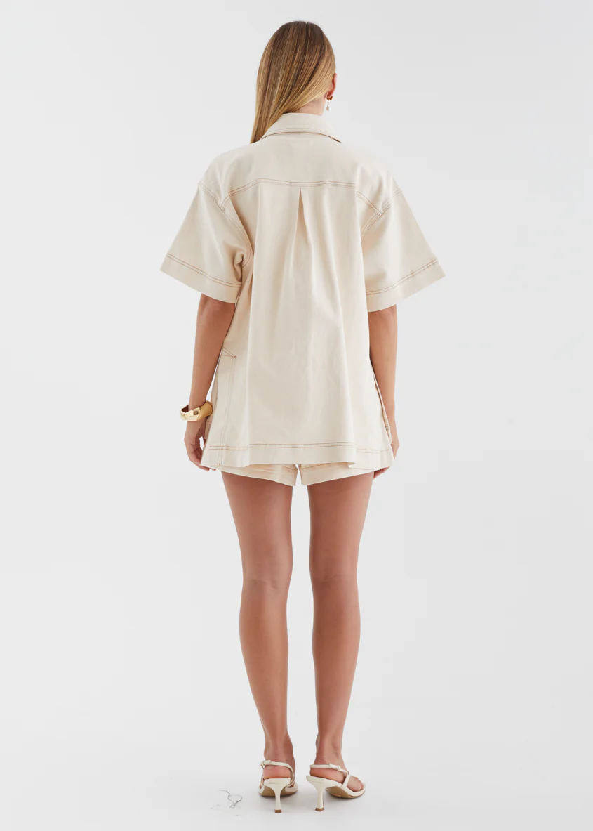 Devorah Denim Shirt - Ecru - Image 8