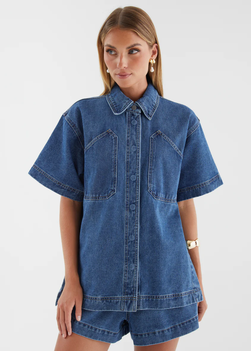 Devorah Denim Shirt - Indigo - Image 5