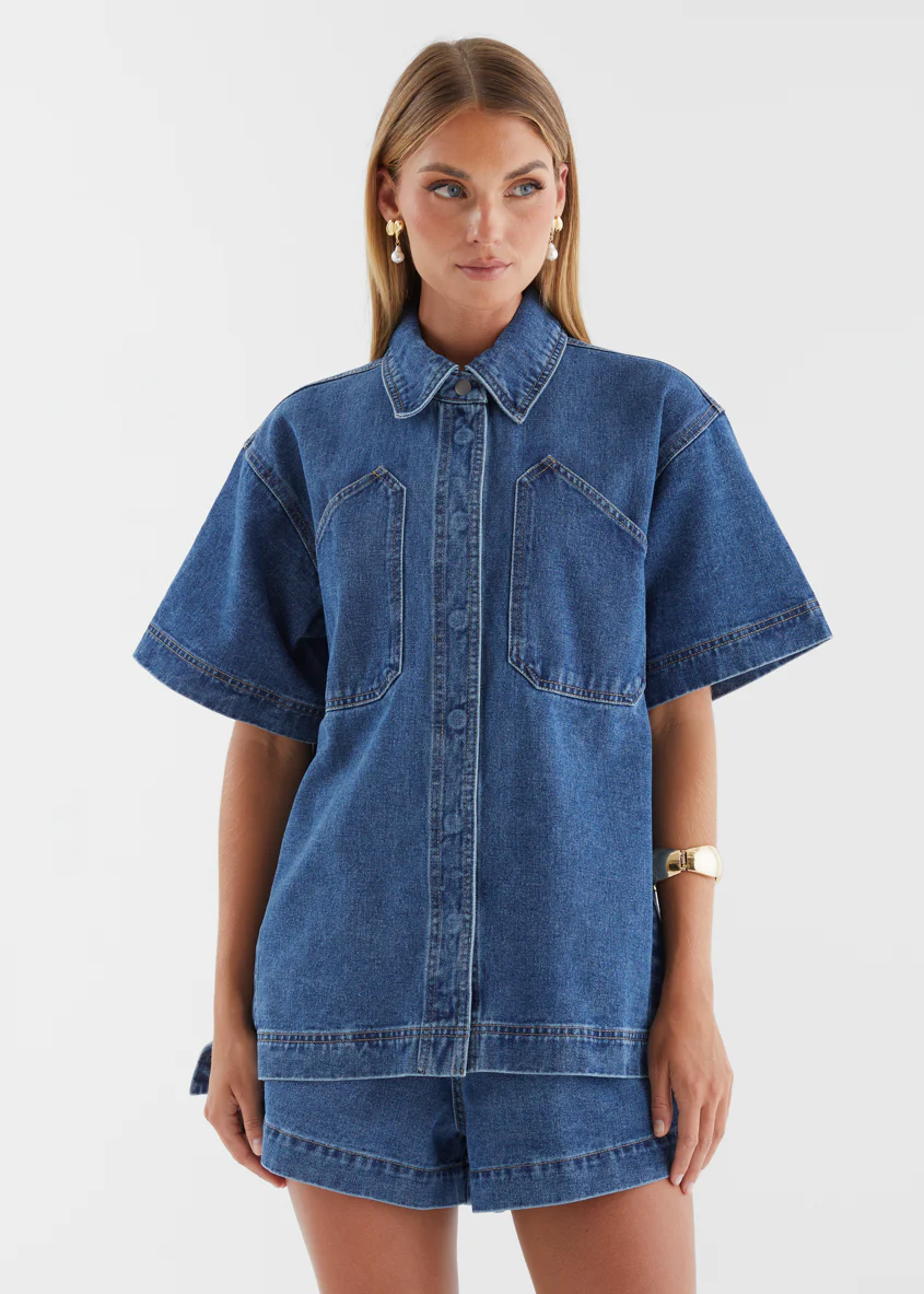 Devorah Denim Shorts - Indigo - Image 5