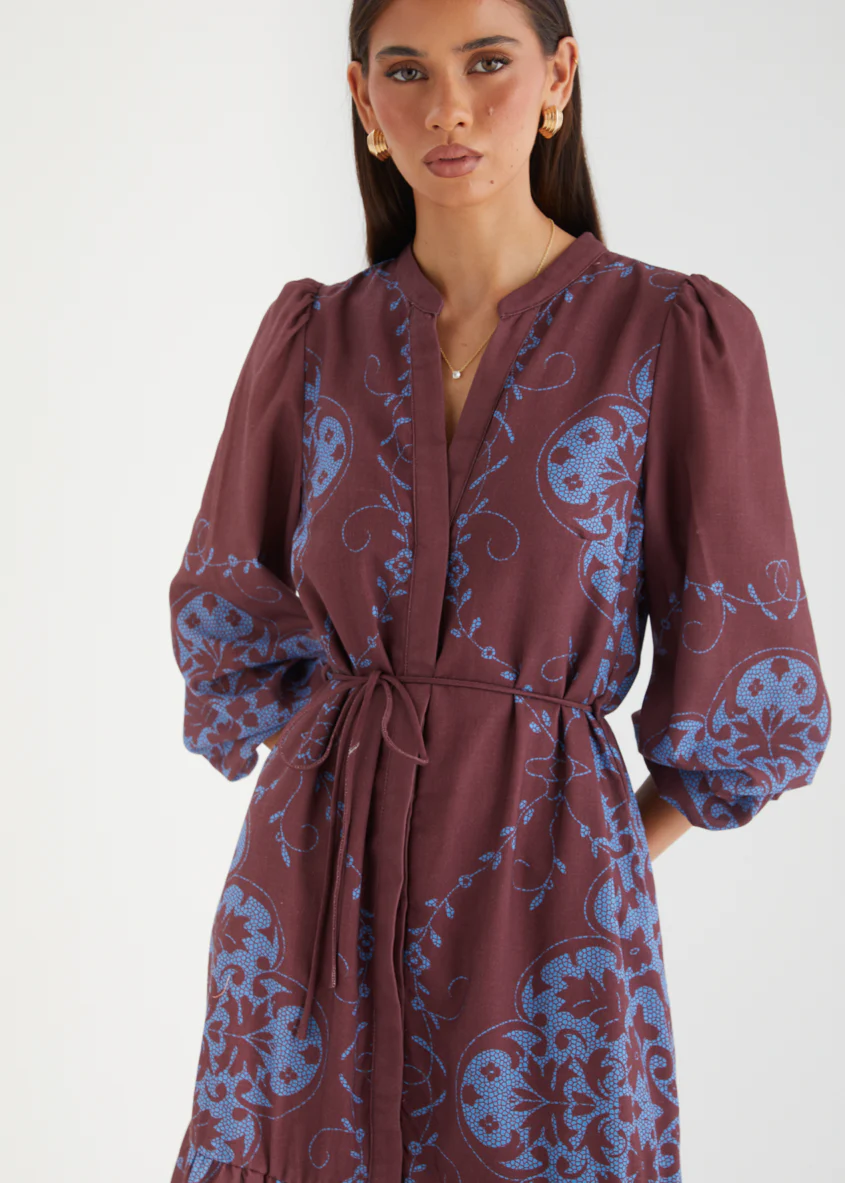 Dionah Midi Dress - Chocolate Frost - Image 3