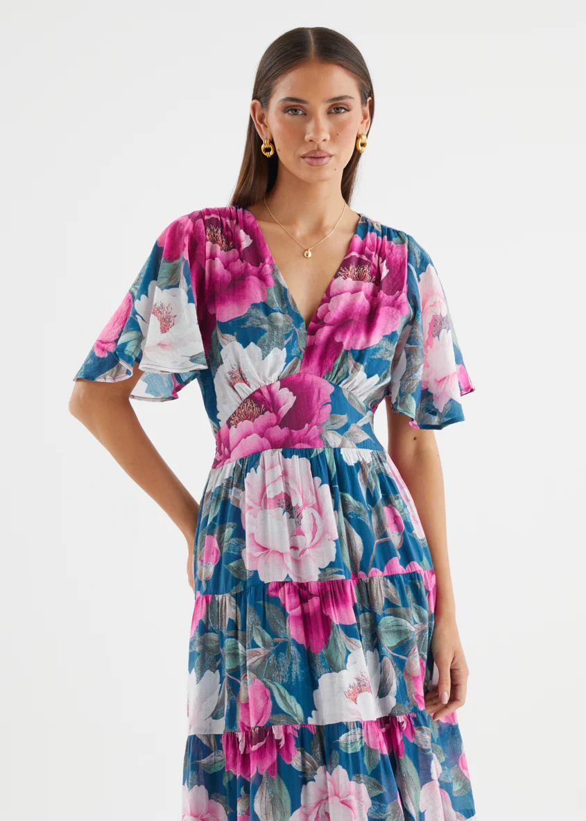 Eleisha Maxi Dress - Teal Peony - Image 6