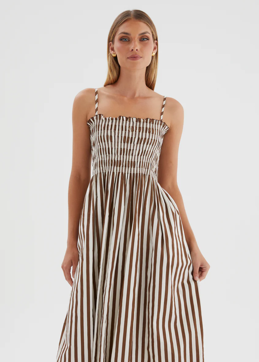 Elese Maxi Dress - Choc Stripe - Image 3