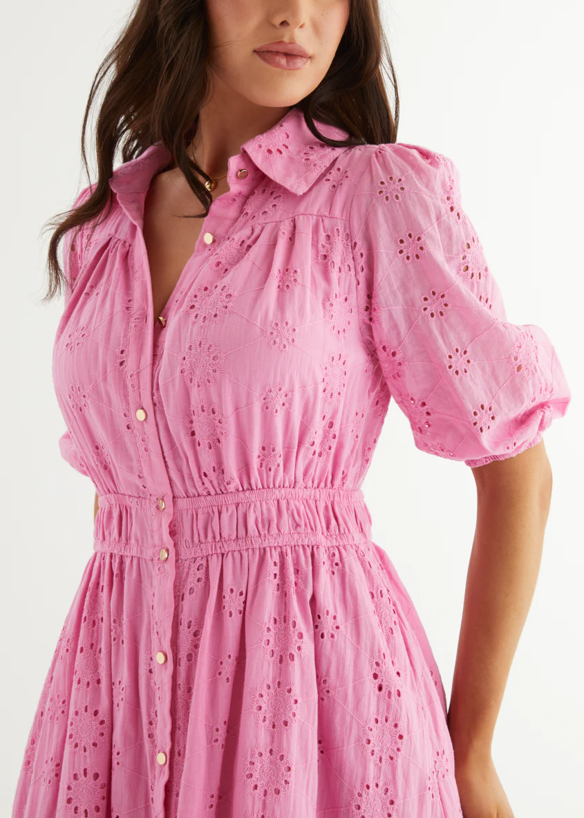 Eryn Midi Dress - Pink Anglaise - Image 8