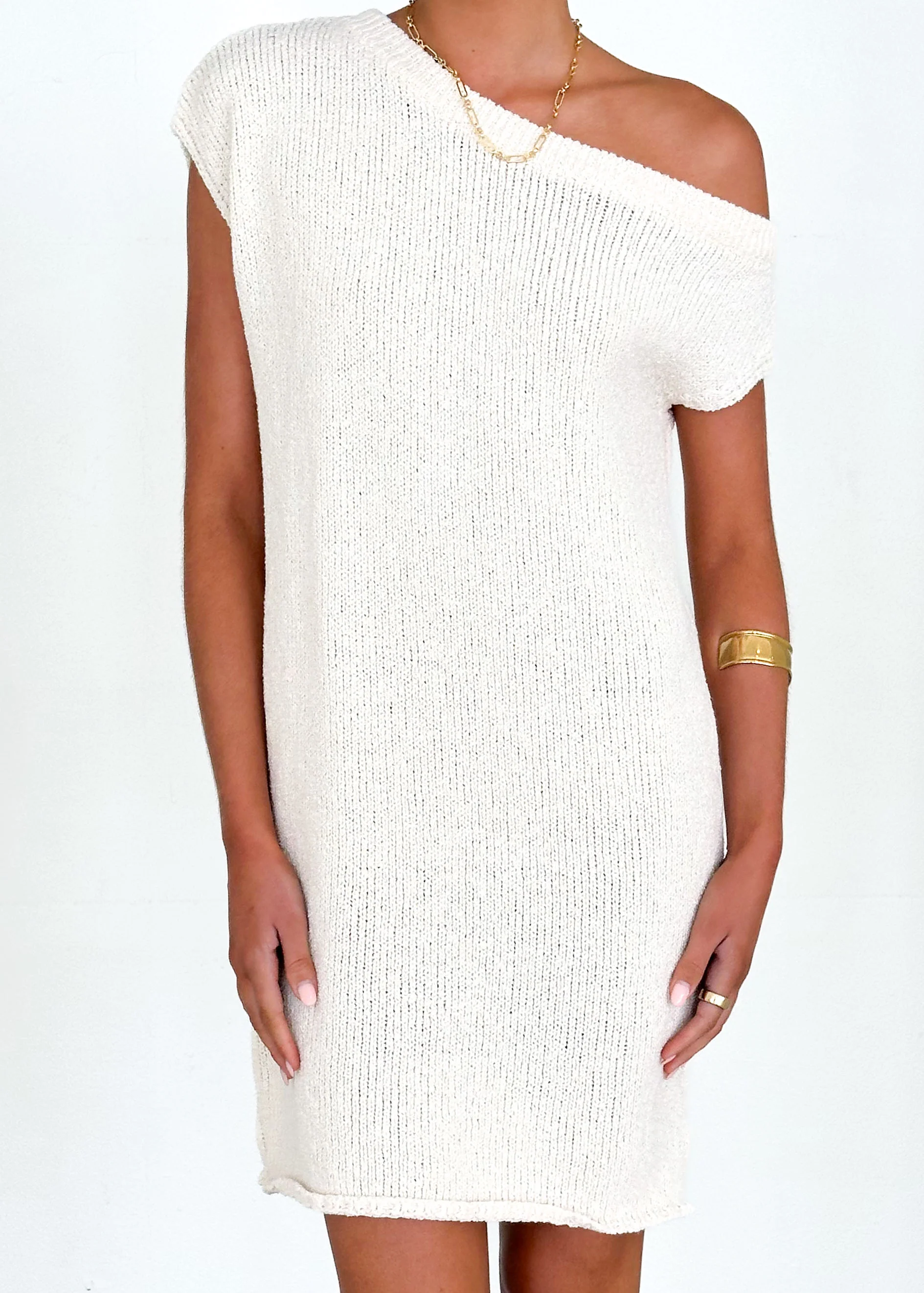 Esjay One Shoulder Dress - Cream - Image 6