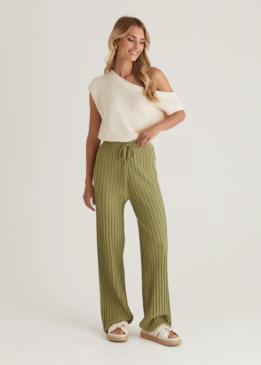 Etra Knit Pants - Olive - Image 3