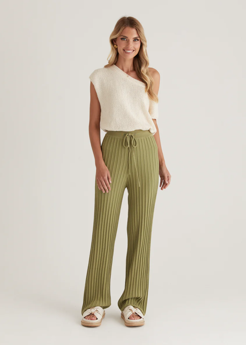 Etra Knit Pants - Olive - Image 4