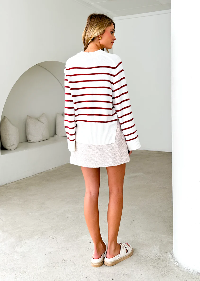 Eva Sweater - Wine Stripe - Image 6