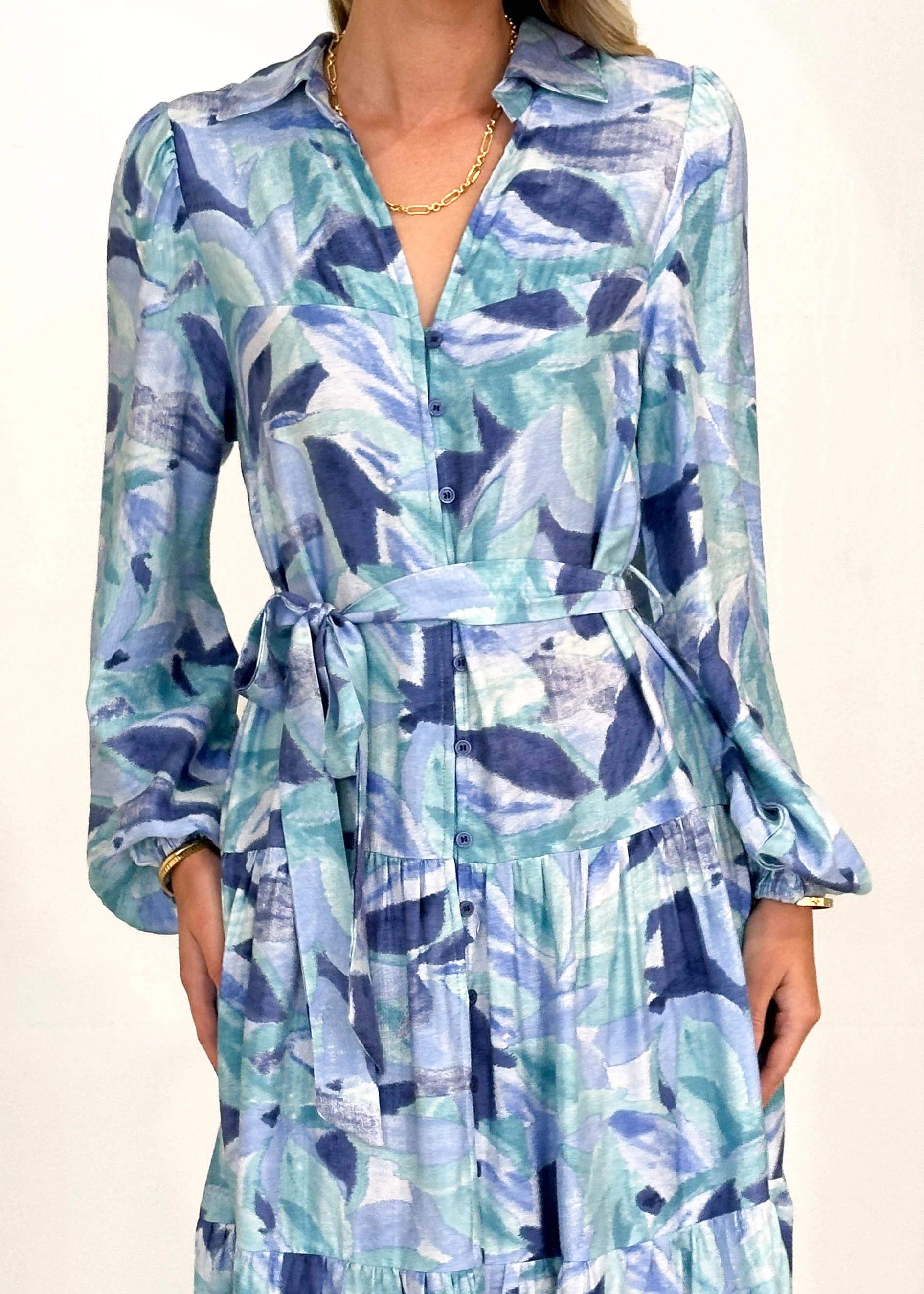 Eviely Maxi Dress - Blue Leaf - Image 6