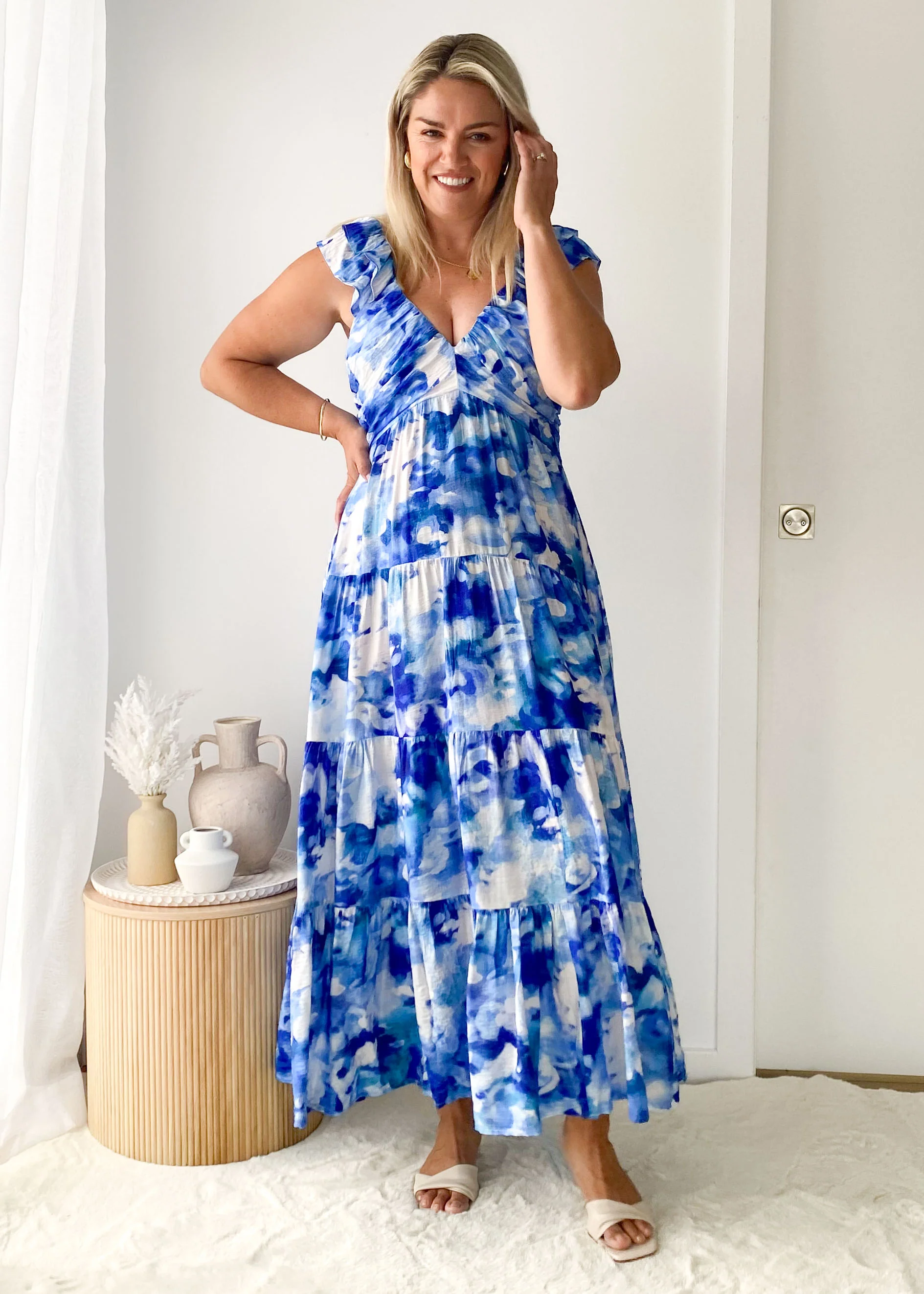 Finley Maxi Dress - Blue Splash - Image 7