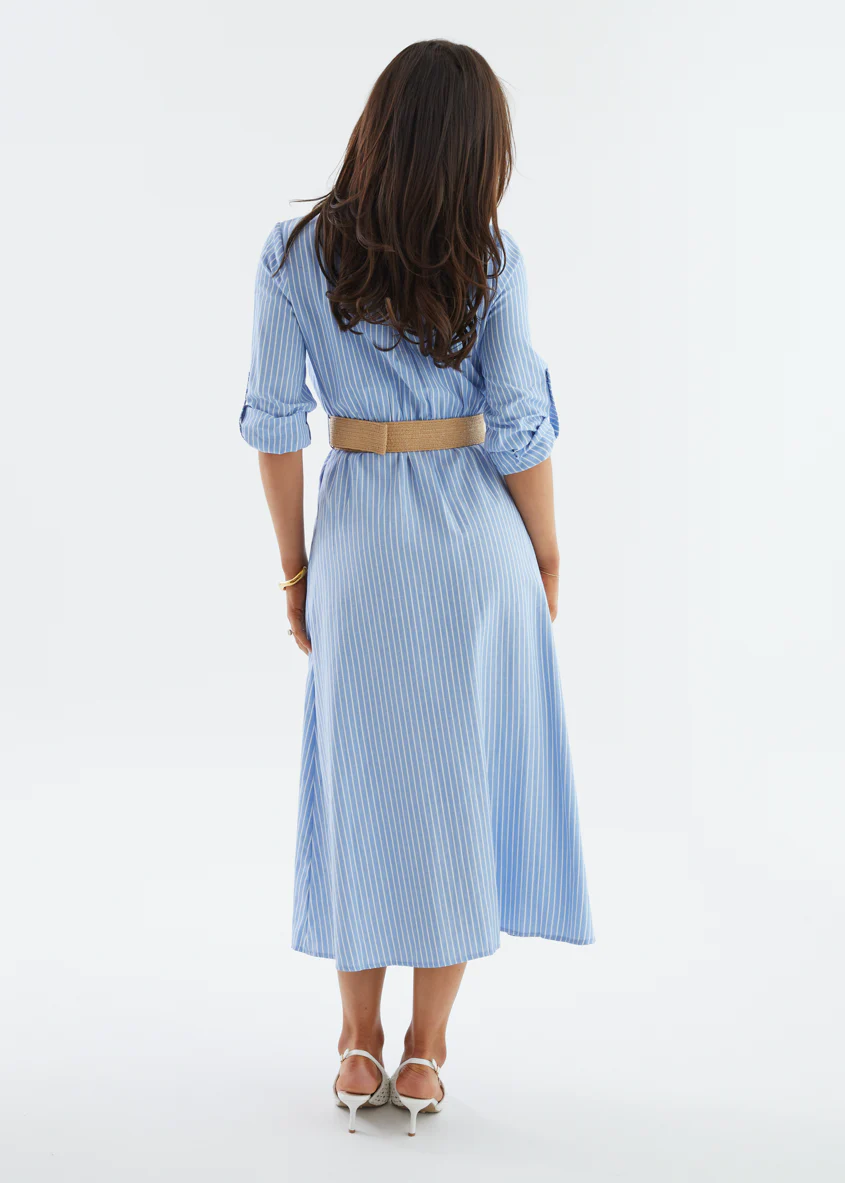 Franzine Maxi Dress - Blue Stripe - Image 14