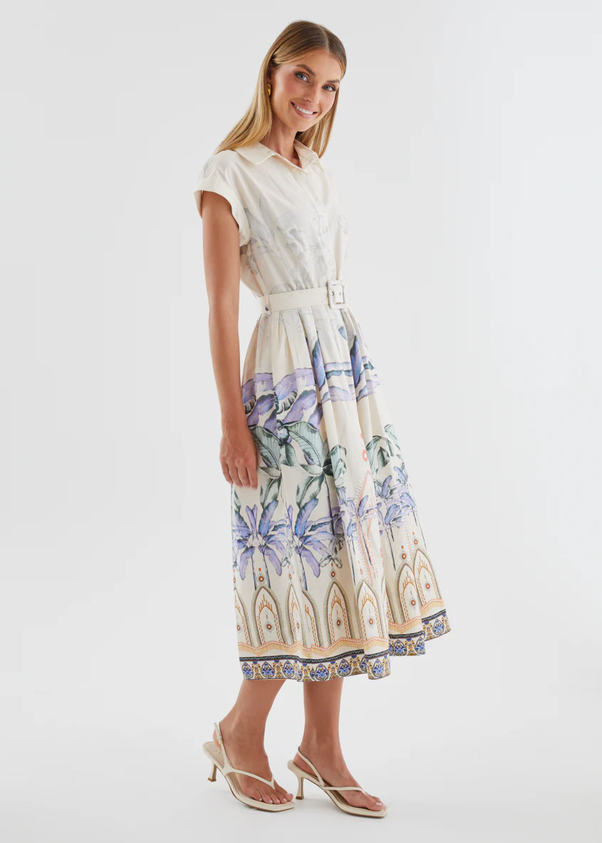 Halimah Midi Dress - Cream - Image 8