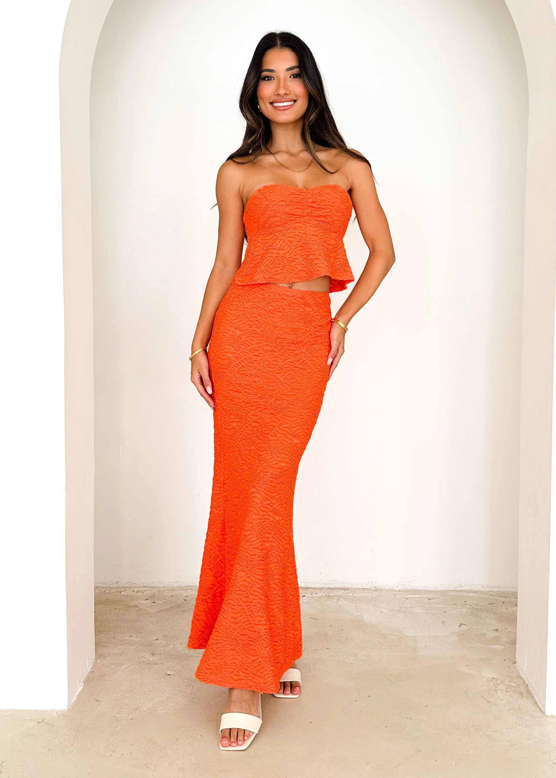Halou Maxi Skirt - Tangerine - Image 4