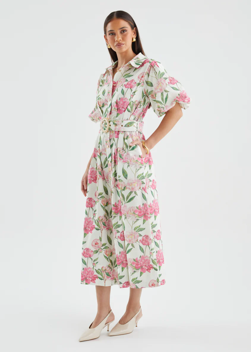 Harriet Midi Dress - Pink Peony - Image 7