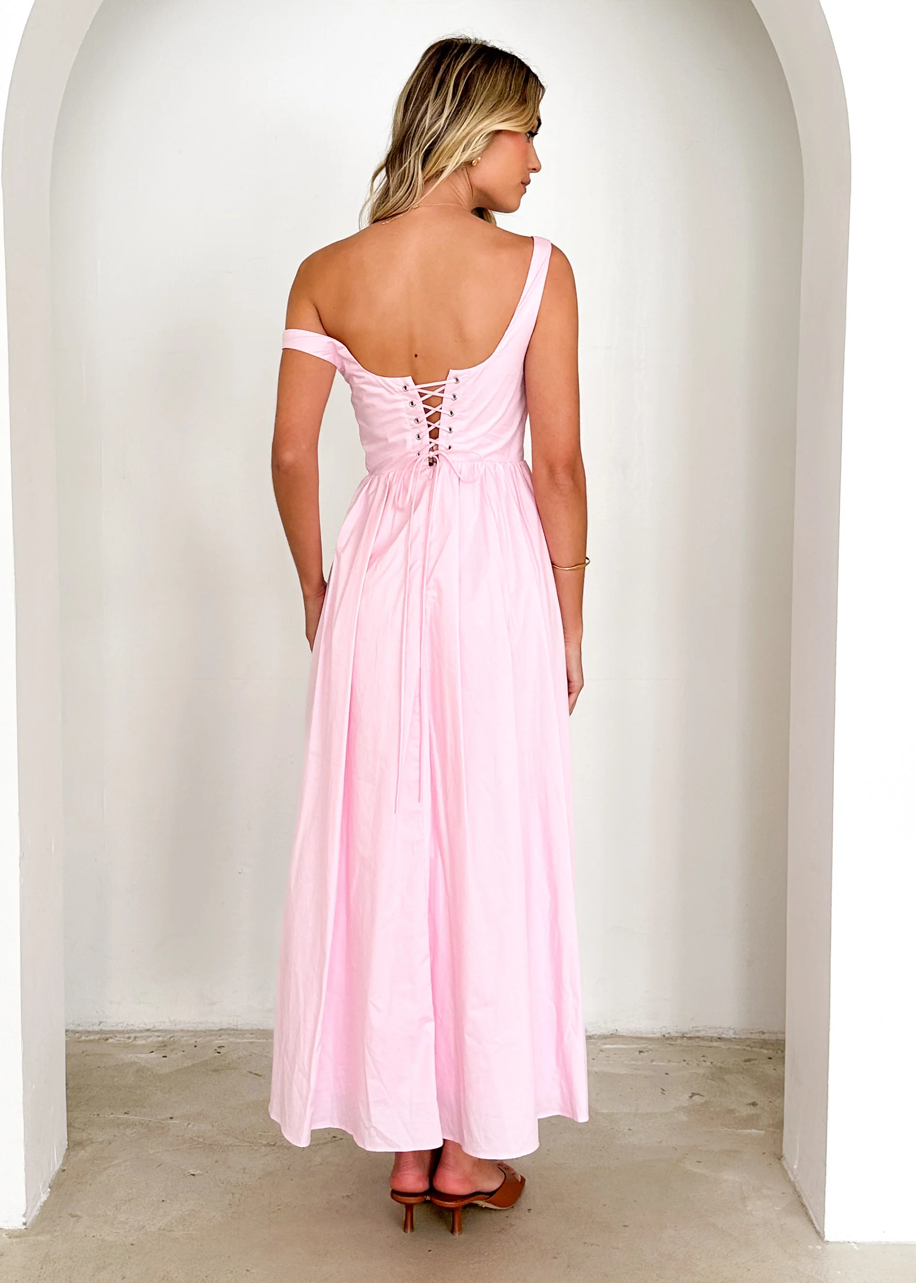 Haven One Shoulder Maxi Dress - Blush - Image 6