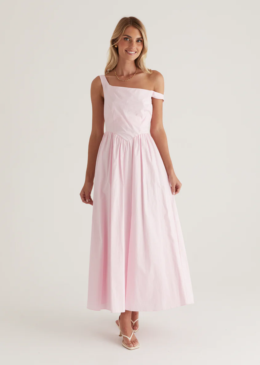 Haven One Shoulder Maxi Dress - Blush - Image 9