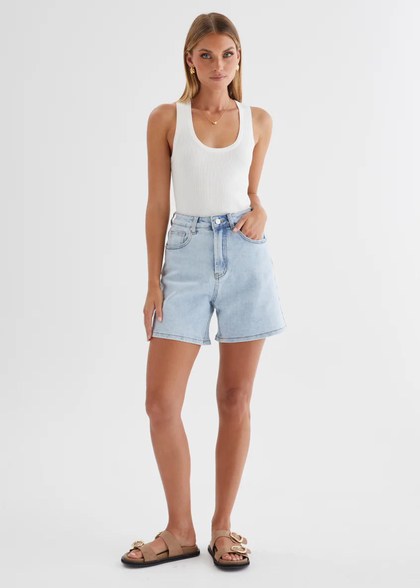 Hayden Denim Shorts - Light Blue - Image 3