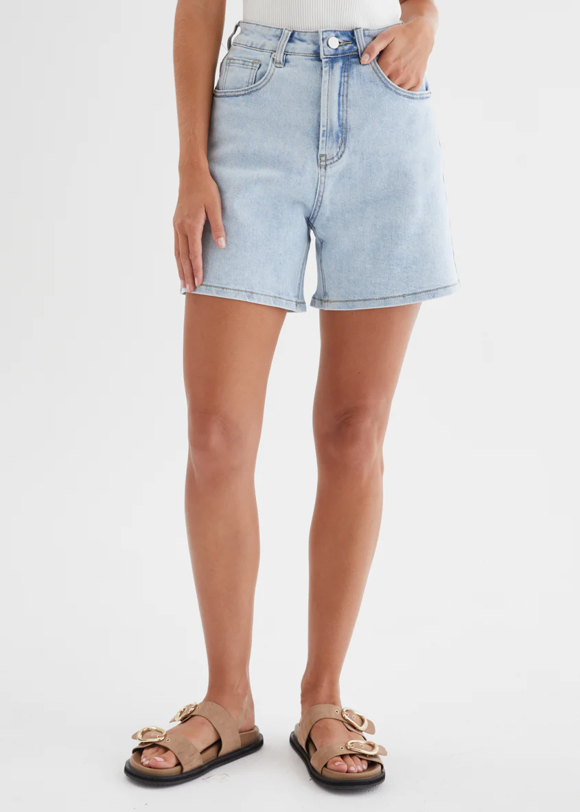Hayden Denim Shorts - Light Blue - Image 5