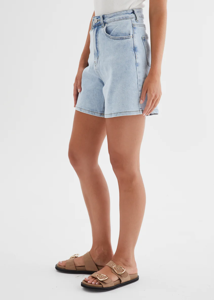 Hayden Denim Shorts - Light Blue - Image 8