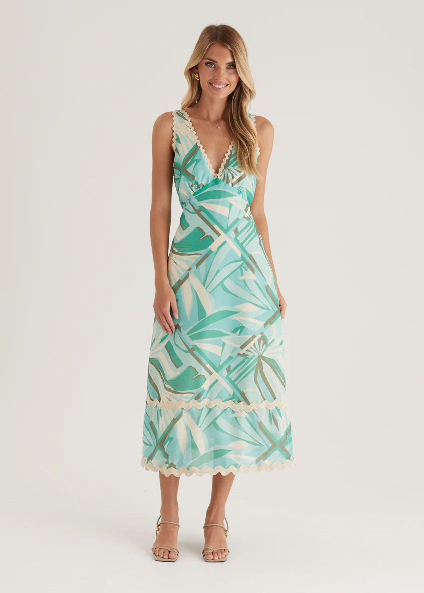 Hurley Midi Dress - Fern Abstract - Image 10