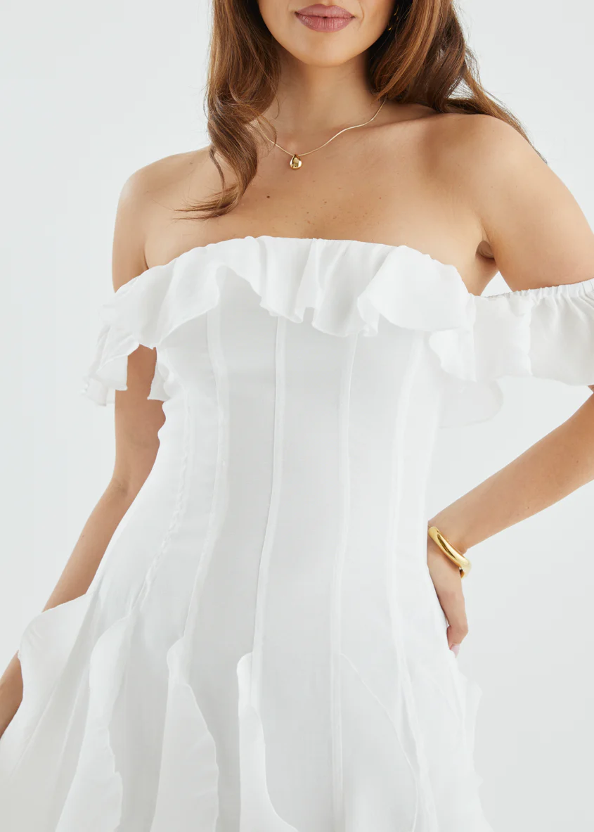 Ilana Off Shoulder Maxi Dress - White - Image 8