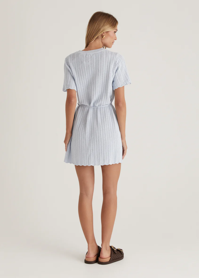 Indiana Crochet Dress - Baby Blue - Image 9