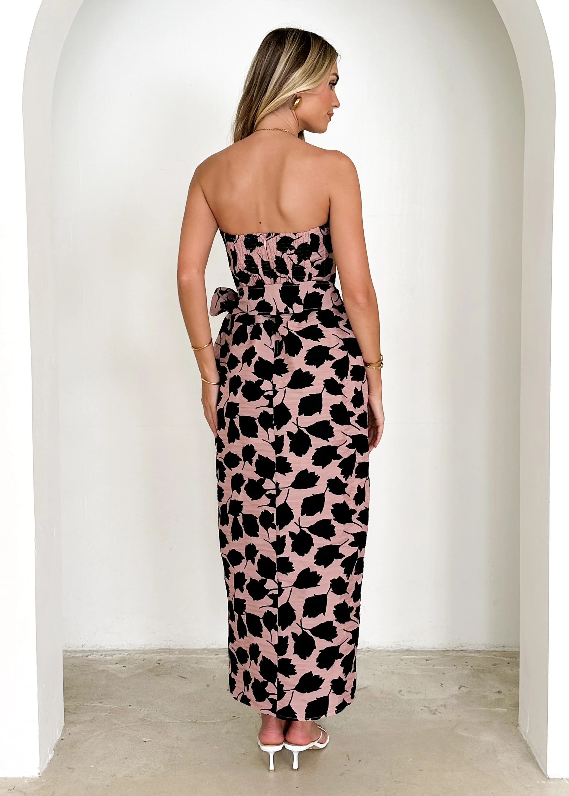 Indra Strapless Midi Dress - Midnight Rose - Image 13